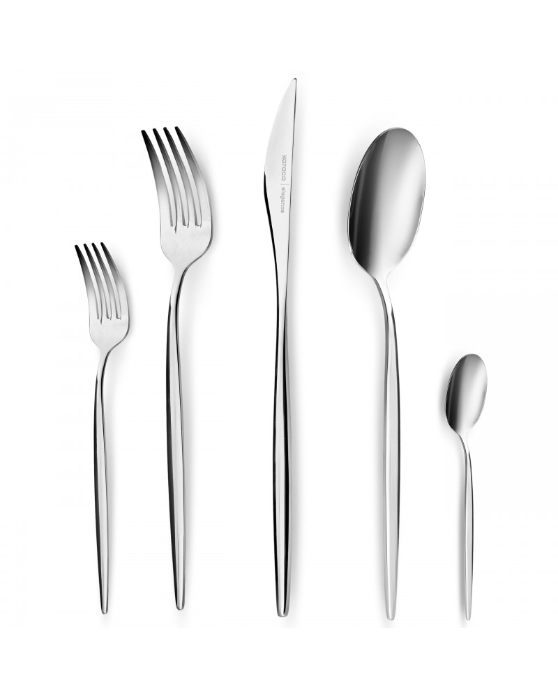 Karaca Lizbon 30-Piece Stainless Steel Cutlery Set for 6 People, Silver