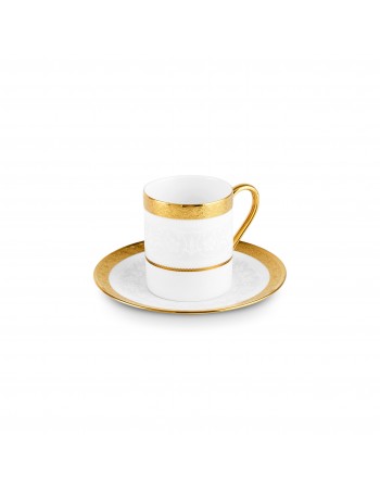 Karaca Royal Bone China Victoria 12-Piece Espresso Turkish Coffee Cup for 6 People, 90ml, Multi
