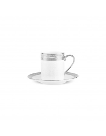 Karaca Royal Bone China Kate 12-Piece Espresso Turkish Coffee Cup for 6 People, 90ml, Multi