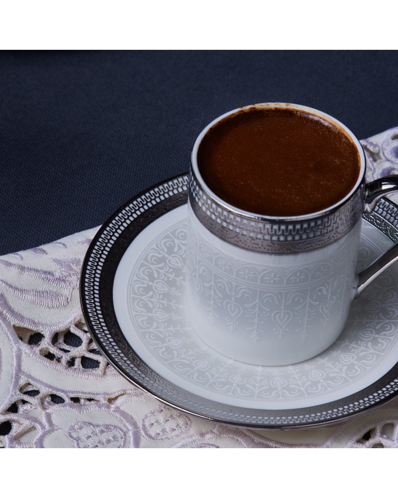 Karaca Royal Bone China Kate 12-Piece Espresso Turkish Coffee Cup for 6 People, 90ml, Multi