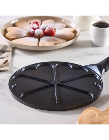 Karaca Fluffy Love Non-Stick Induction Ceramic Coating Pancake Pan, 26cm, Black