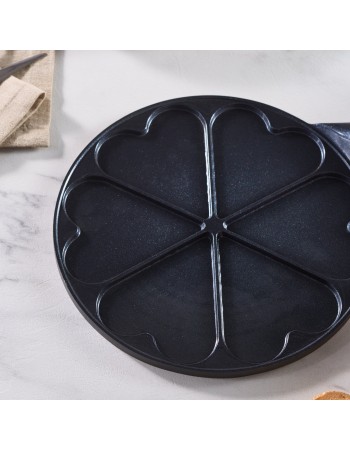 Karaca Fluffy Love Non-Stick Induction Ceramic Coating Pancake Pan, 26cm, Black