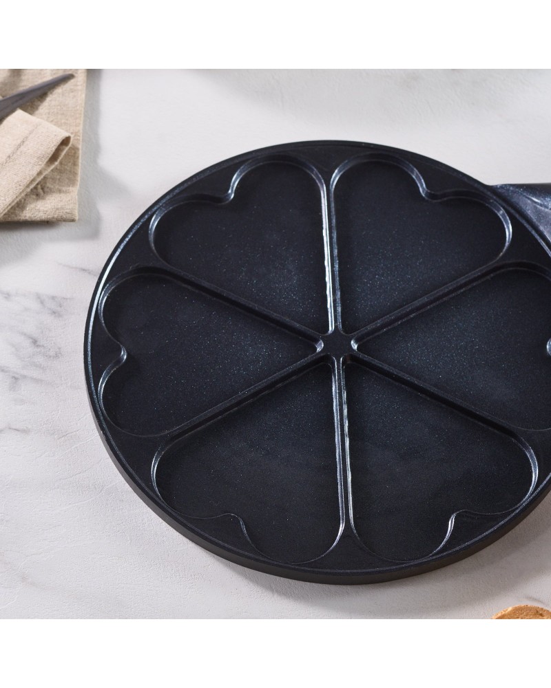 Karaca Fluffy Love Non-Stick Induction Ceramic Coating Pancake Pan, 26cm, Black