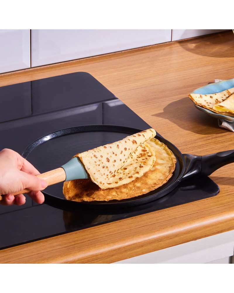 Karaca Fluffy Non-Stick Induction Ceramic Coating Crep & Pancake Pan, 26cm, Black