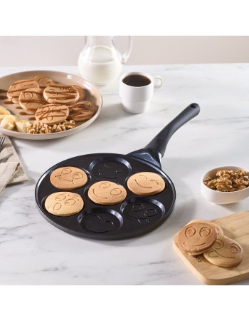 Karaca Fluffy Non-Stick Induction Ceramic Coating Pancake Pan, 26cm, Black