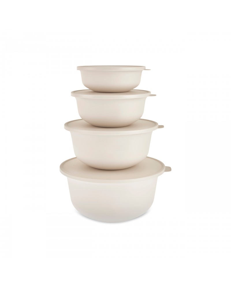 Karaca Forbs 4-Piece 2 in 1 Storage Container Set, Cream