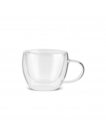 Karaca Olivia 6-Piece Double Wall Glass Espresso Turkish Coffee Cup Set for 6 People, 80ml, Clear