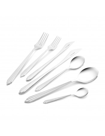 Karaca Rebellion 84-Piece Stainless Steel Cutlery Set for 12 People, Silver Karaca Rebellion 84-Piece Stainless Steel Cutlery Set for 12 People, Silver