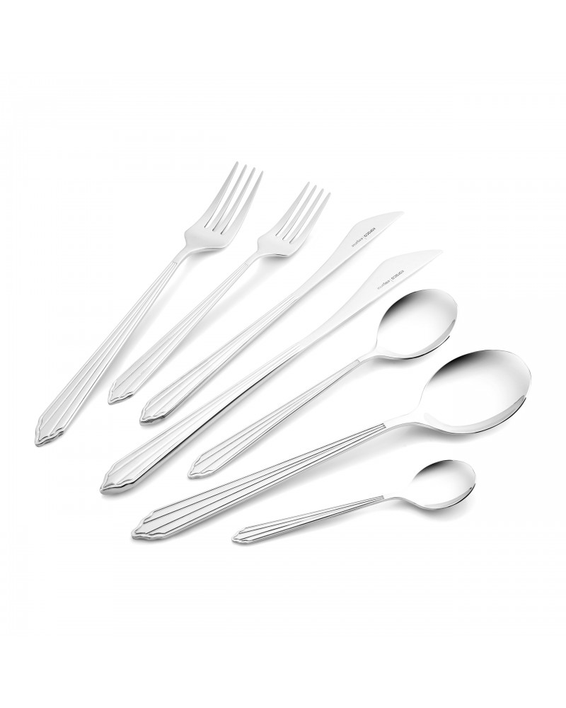 Karaca Rebellion 84-Piece Stainless Steel Cutlery Set for 12 People, Silver Karaca Rebellion 84-Piece Stainless Steel Cutlery Set for 12 People, Silver
