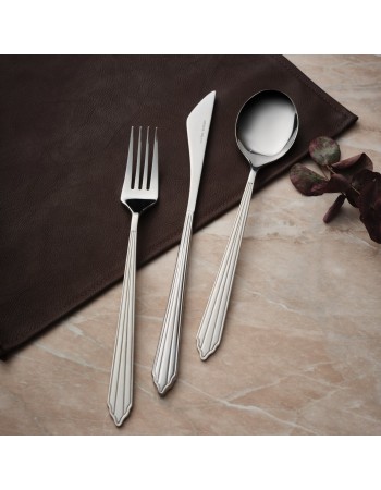 Karaca Rebellion 84-Piece Stainless Steel Cutlery Set for 12 People, Silver Karaca Rebellion 84-Piece Stainless Steel Cutlery Set for 12 People, Silver