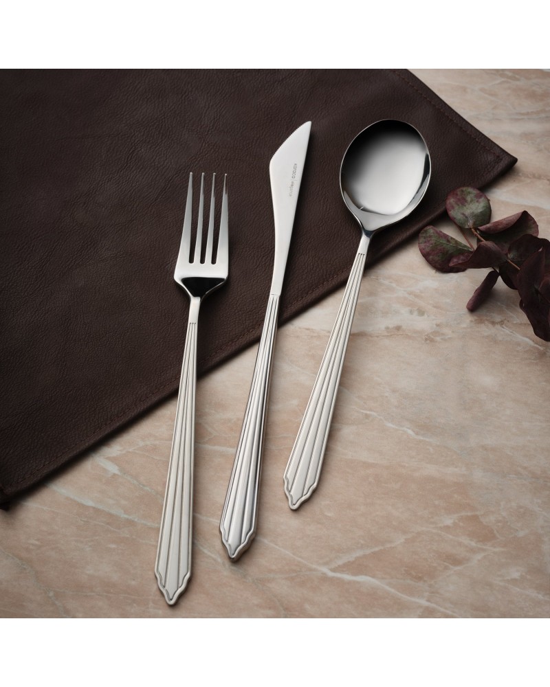 Karaca Rebellion 84-Piece Stainless Steel Cutlery Set for 12 People, Silver Karaca Rebellion 84-Piece Stainless Steel Cutlery Set for 12 People, Silver