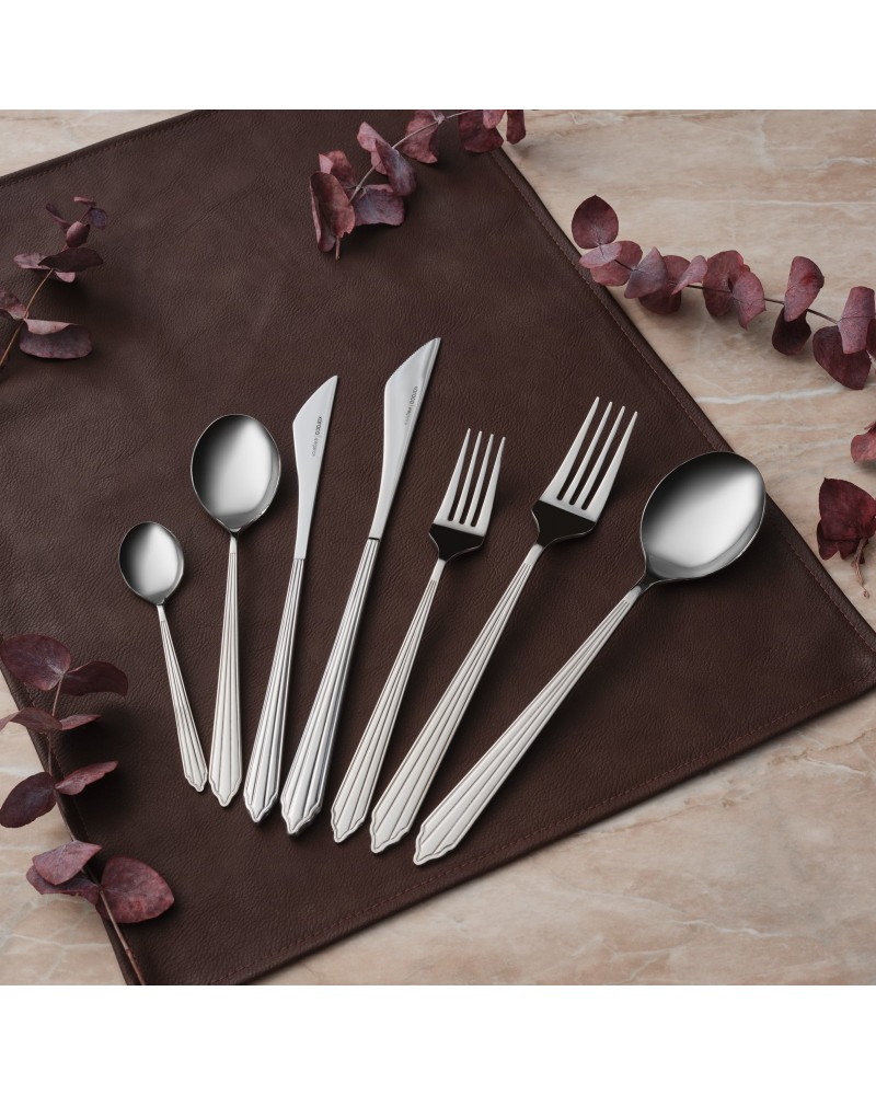 Karaca Rebellion 84-Piece Stainless Steel Cutlery Set for 12 People, Silver Karaca Rebellion 84-Piece Stainless Steel Cutlery Set for 12 People, Silver
