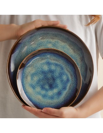Karaca Leia 24-Piece Reactive Glaze Dinner Set for 6 People, Multi