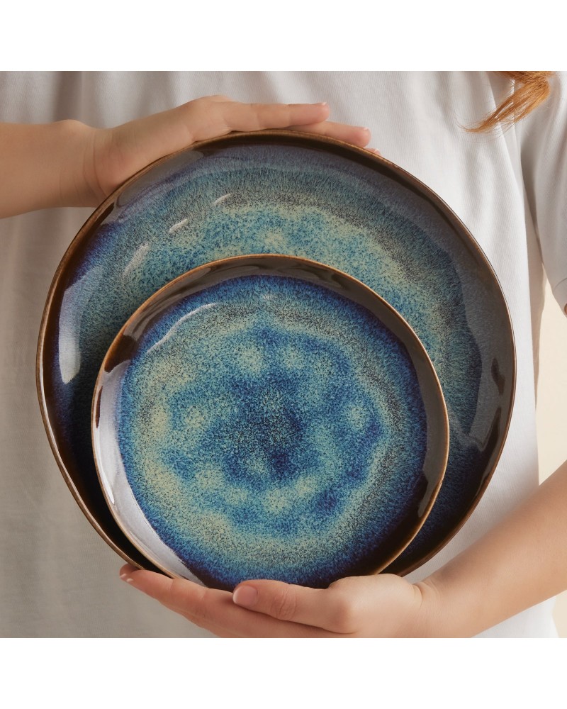 Karaca Leia 24-Piece Reactive Glaze Dinner Set for 6 People, Multi