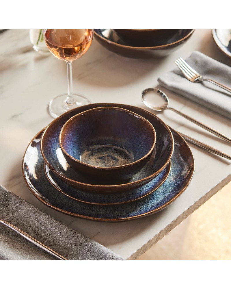 Karaca Leia 24-Piece Reactive Glaze Dinner Set for 6 People, Multi