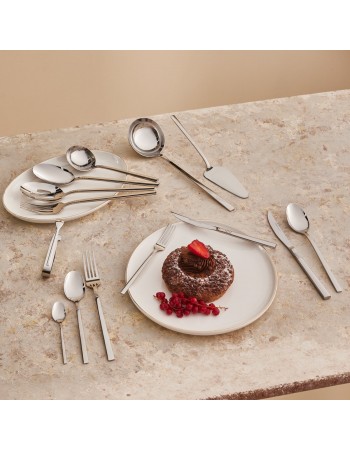 Karaca Nil 91-Piece Stainless Steel Cutlery Set for 12 People, with Serving Set, Silver