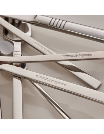 Karaca Nil 91-Piece Stainless Steel Cutlery Set for 12 People, with Serving Set, Silver