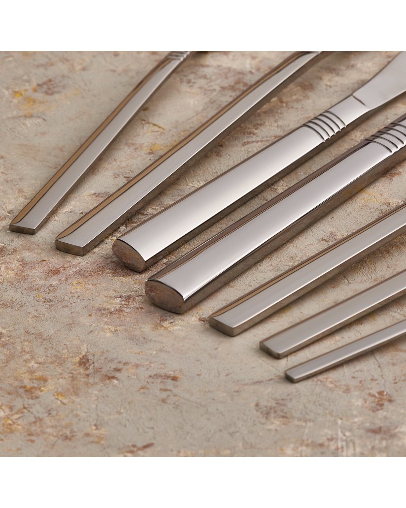 Karaca Nil 91-Piece Stainless Steel Cutlery Set for 12 People, with Serving Set, Silver