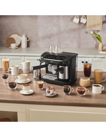 Karaca Hatır Perfetto Espresso and Turkish Coffee Machine, 1900W, 1,8L, Inox