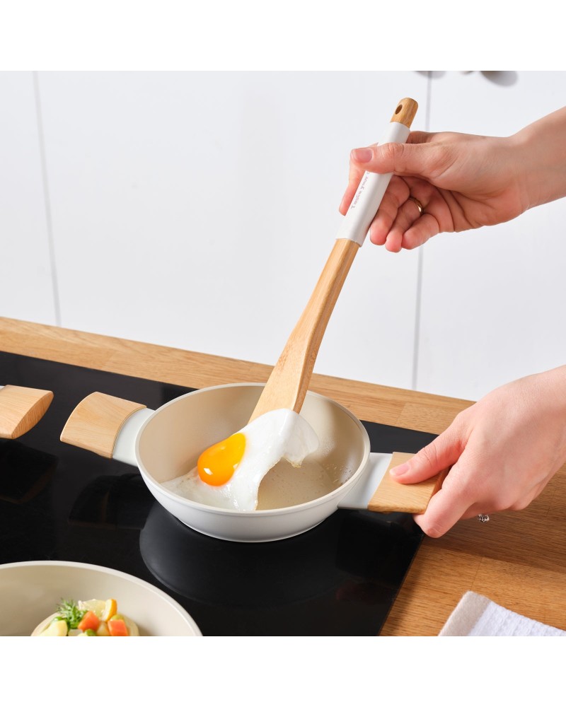 Karaca Swiss Crystal Almond 6-Piece Non-Stick Induction Shallow Casserole Set, Cream
