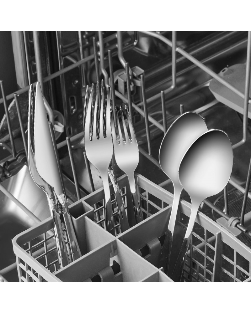 Karaca Nuova Stainless Steel 24-Piece Cutlery Set for 6 People, Silver