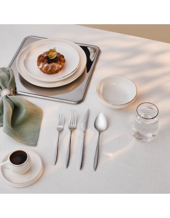 Karaca Nuova Stainless Steel 24-Piece Cutlery Set for 6 People, Silver