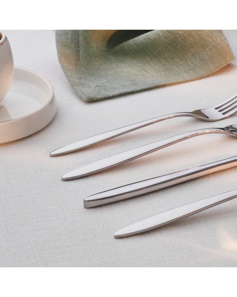 Karaca Nuova Stainless Steel 24-Piece Cutlery Set for 6 People, Silver
