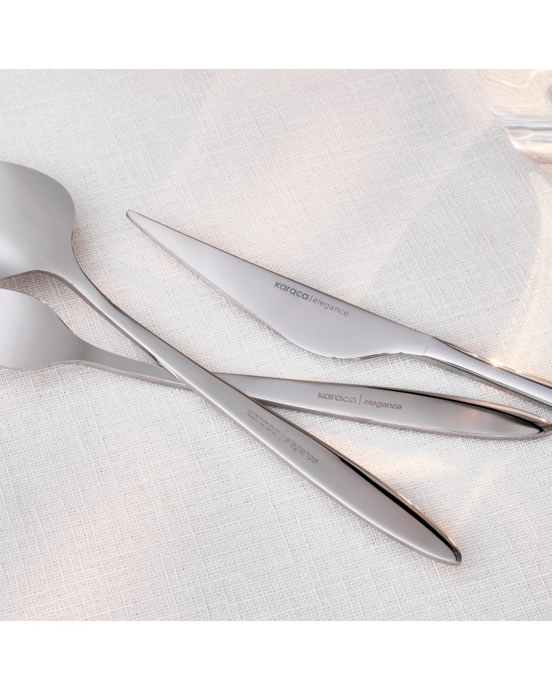 Karaca Nuova Stainless Steel 24-Piece Cutlery Set for 6 People, Silver