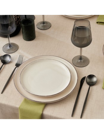Karaca Monica 24-Piece Stoneware Dinner Set for 6 People, Beige