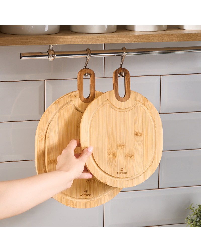 Karaca Ovelcut 2-Piece Bamboo Chopping Board Set, Wood
