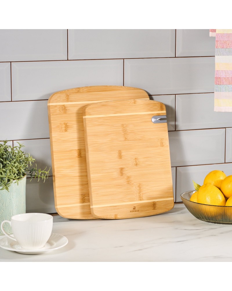 Karaca Sharpencut 2-Piece Bamboo Chopping Board, Wood