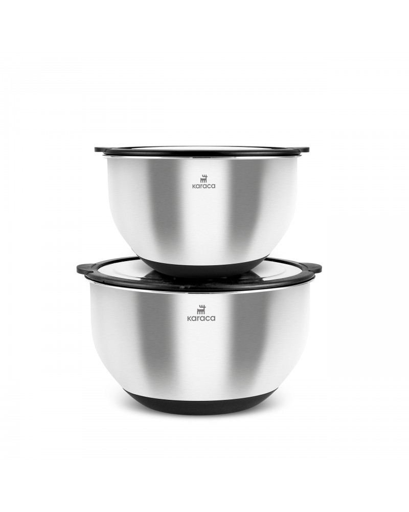 Karaca Mixmaster 2-Piece XL Mixing and Storage Container, Inox