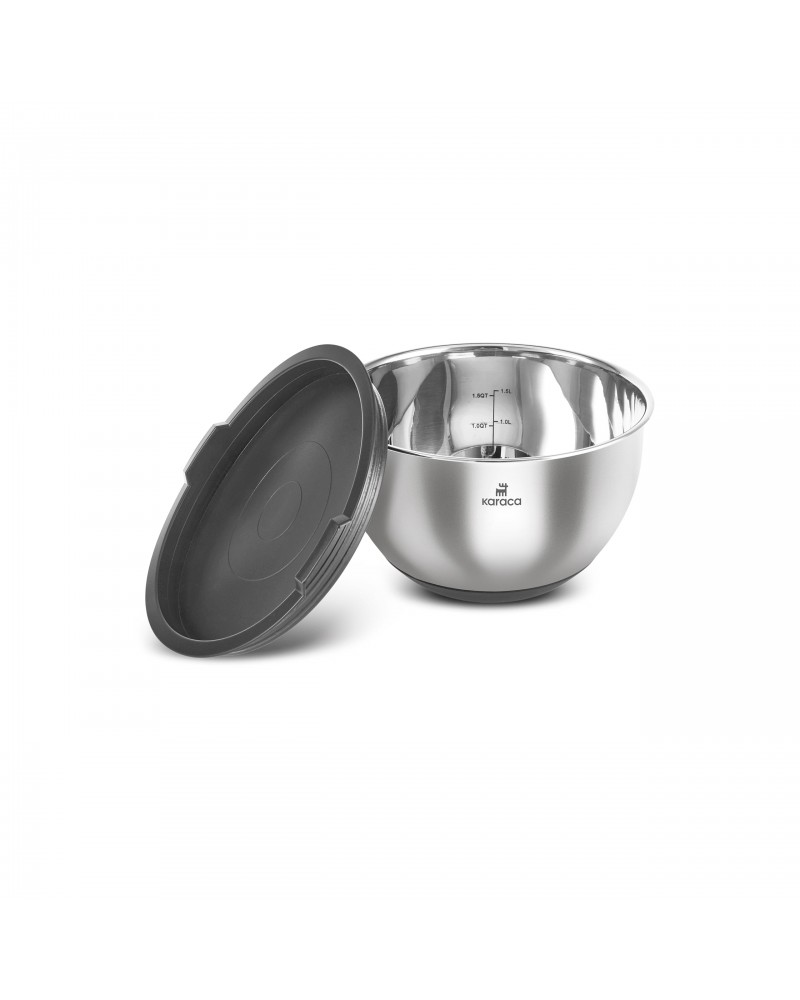 Karaca Blendbox 3-Piece Mixing and Storage Container, Inox