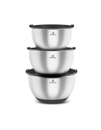 Karaca Blendbox 3-Piece Mixing and Storage Container, Inox