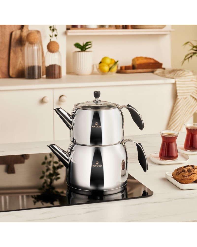 Karaca Stelly Stainless Steel Teapot Set, XL, Inox Karaca Stelly Stainless Steel Teapot Set, XL, Inox
