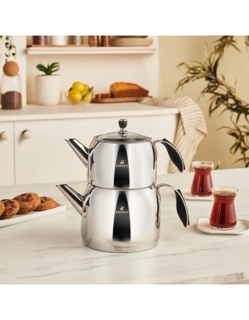 Karaca Stelly Stainless Steel Teapot Set, XL, Inox