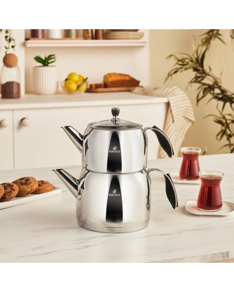 Karaca Stelly Stainless Steel Teapot Set, XL, Inox Karaca Stelly Stainless Steel Teapot Set, XL, Inox