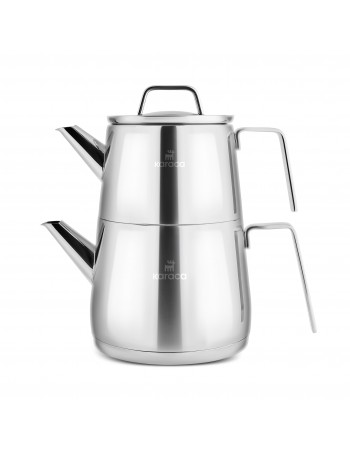 Karaca Steelina Stainless Steel Teapot Set, XL, Inox Karaca Steelina Stainless Steel Teapot Set, XL, Inox