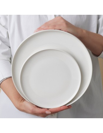 Karaca Stream Bone China Saturn 12-Piece Dinner Set for 4 People, White