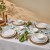 Karaca Stream Bone China Saturn 12-Piece Dinner Set for 4 People, White
