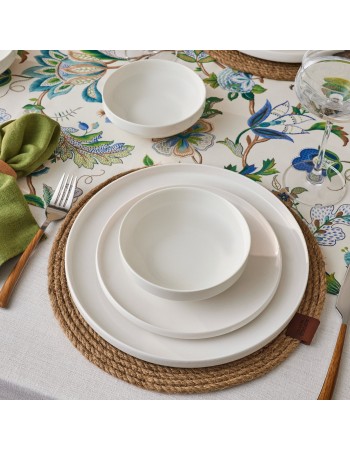 Karaca Stream Bone China Saturn 12-Piece Dinner Set for 4 People, White