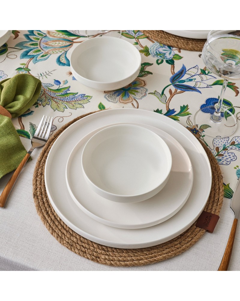 Karaca Stream Bone China Saturn 12-Piece Dinner Set for 4 People, White