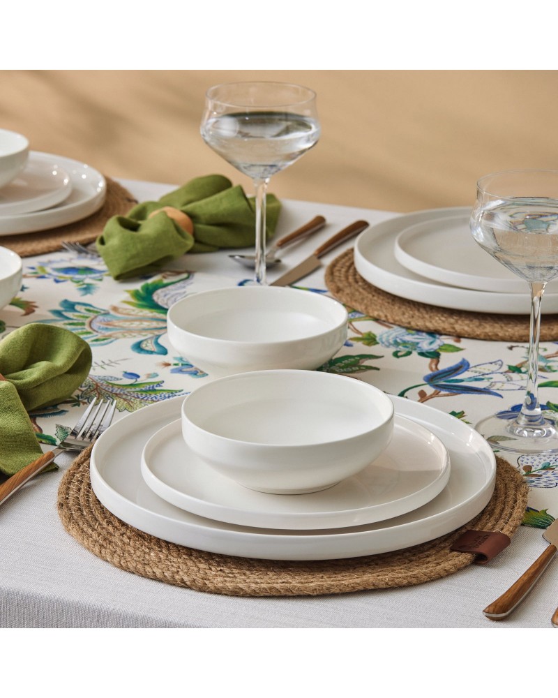 Karaca Stream Bone China Saturn 12-Piece Dinner Set for 4 People, White