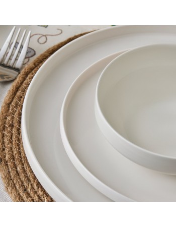 Karaca Stream Bone China Saturn 12-Piece Dinner Set for 4 People, White