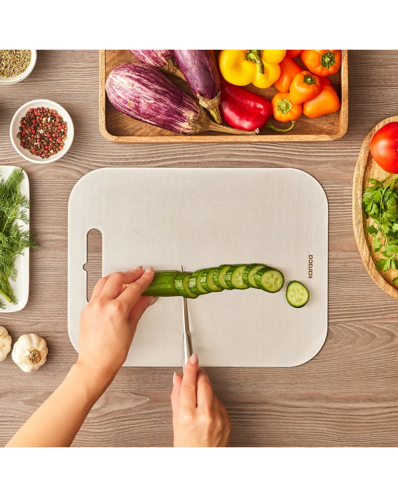 Karaca Stainless Steel Chopping Board, 26x34cm, Inox