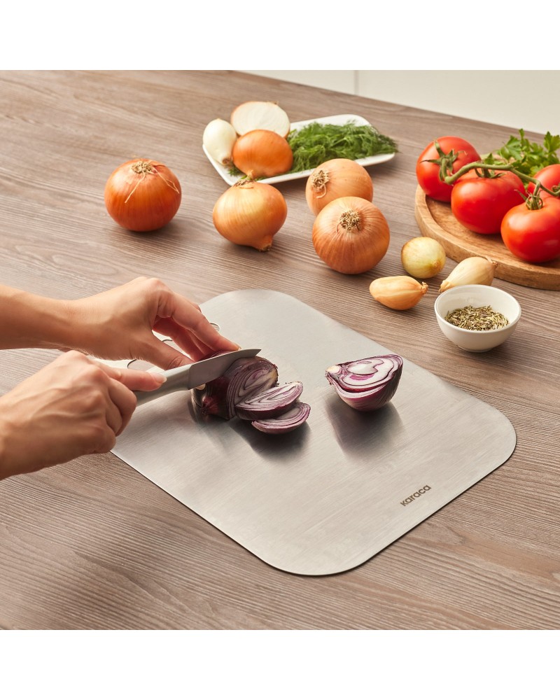 Karaca Stainless Steel Chopping Board, 26x34cm, Inox