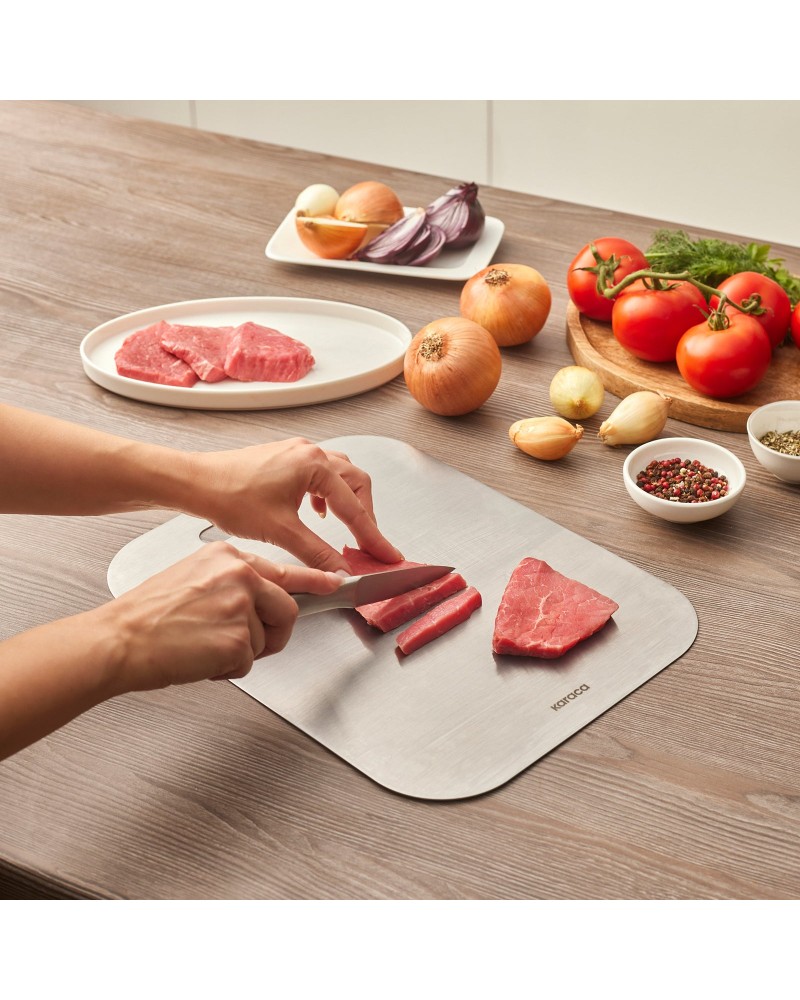 Karaca Stainless Steel Chopping Board, 26x34cm, Inox
