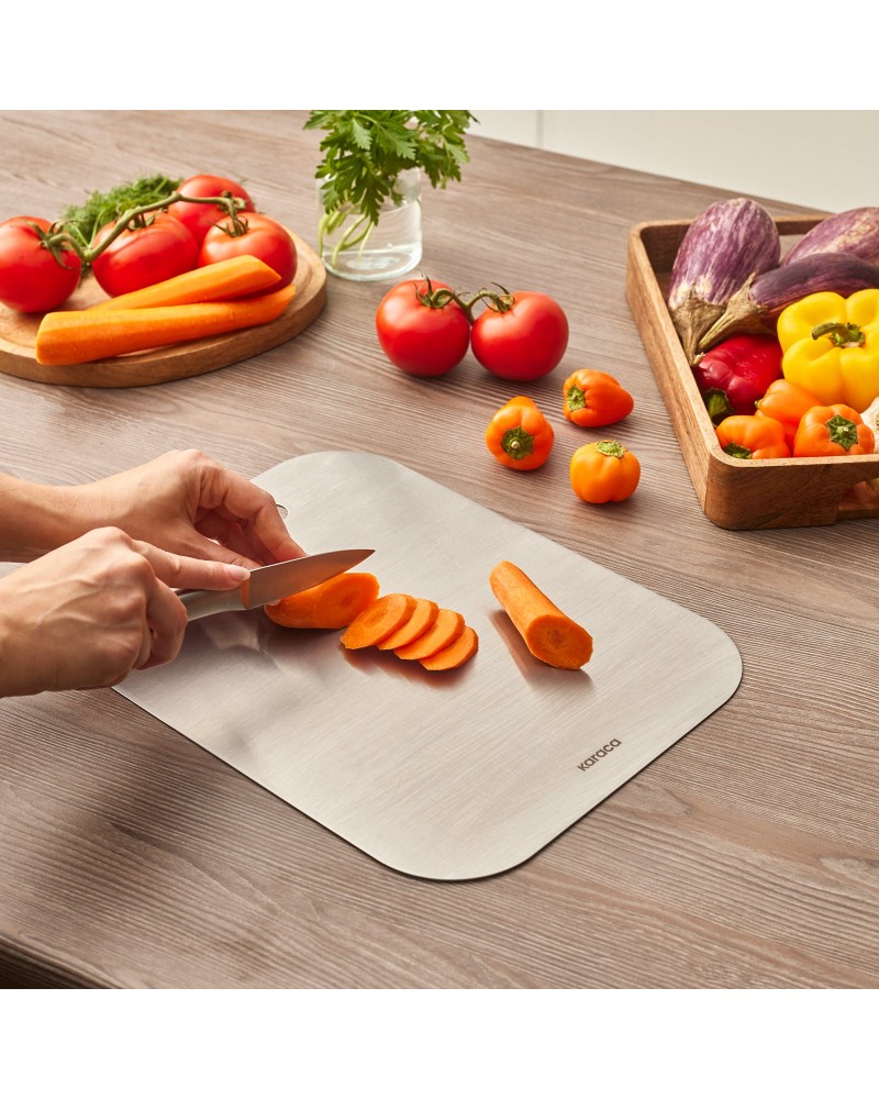 Karaca Stainless Steel Chopping Board, 26x34cm, Inox