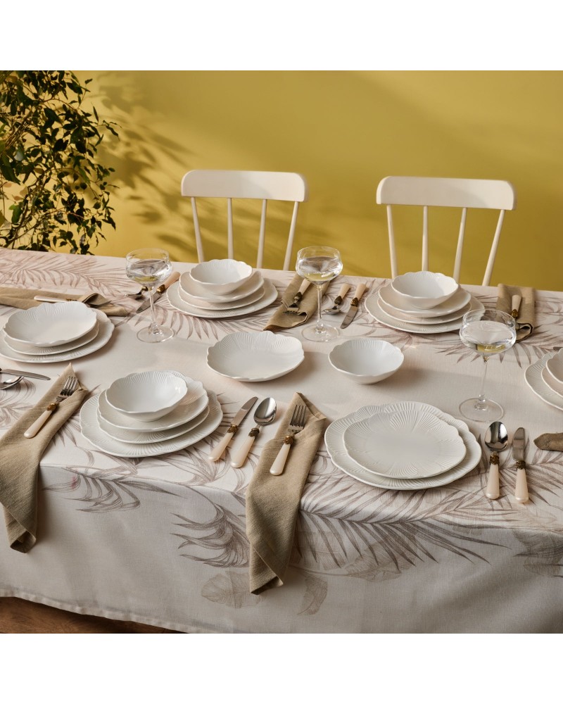 Karaca Bloom 24-Piece Bone China Dinner Set for 6 People, White Karaca Bloom 24-Piece Bone China Dinner Set for 6 People, White