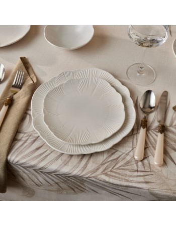 Karaca Bloom 24-Piece Bone China Dinner Set for 6 People, White Karaca Bloom 24-Piece Bone China Dinner Set for 6 People, White